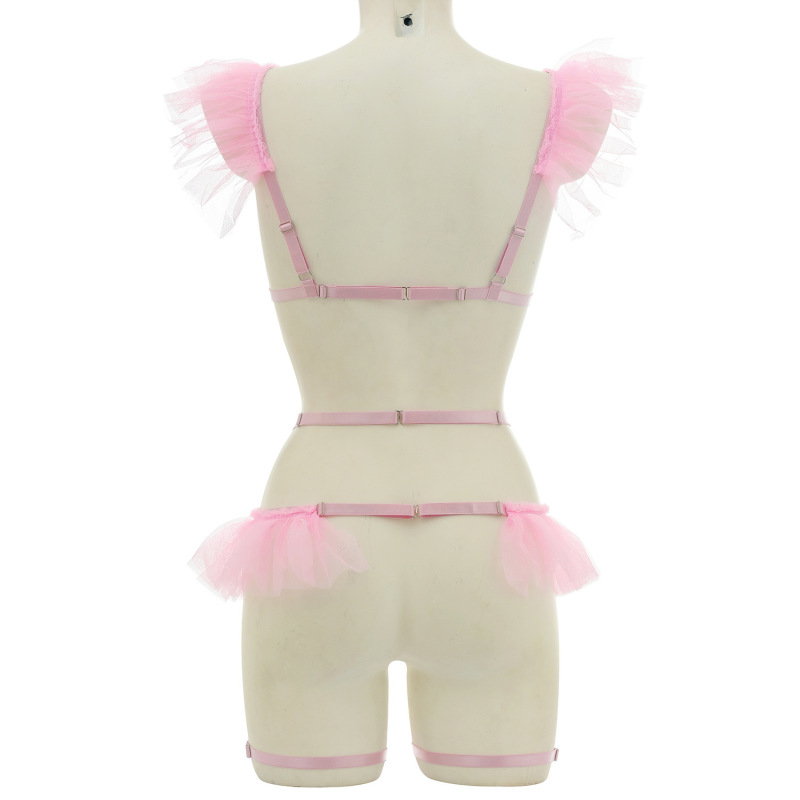O0917+P0294--Sexy hollow two-color optional cute girly harness split set
