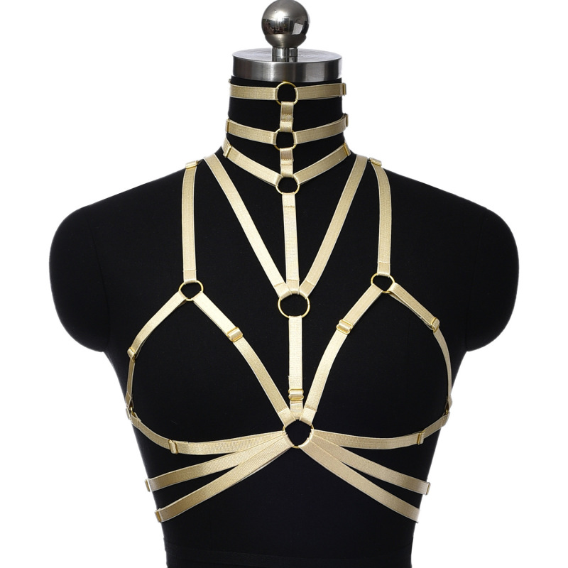 O0846-Bar dance queen sexy strappy hollow breast-exposed lingerie