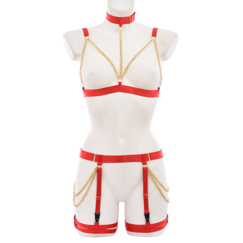 N0323-Sexy Hollow Women's Sexy Harness Strappy Underwear Set