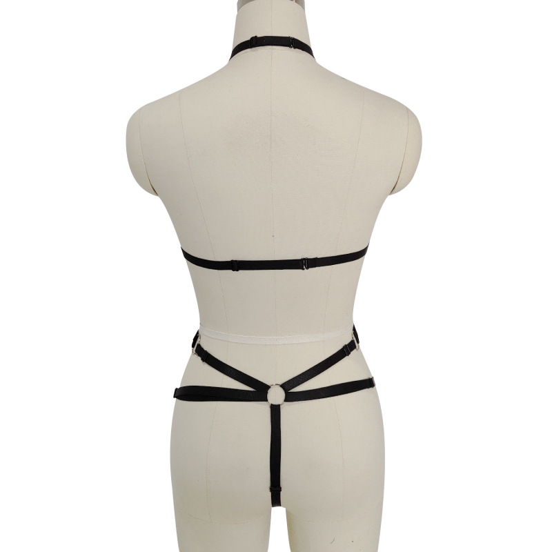 N0219--Cross SM strappy harness lingerie nightclub sexy no need to take off temptation fun