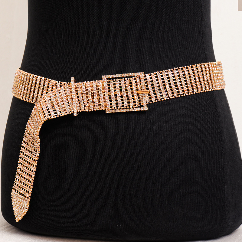 tb-21-Exaggerated hot girl diamond waist chain jewelry European and American fashionable and sexy multi-drainage diamond belt waist jewelry for women