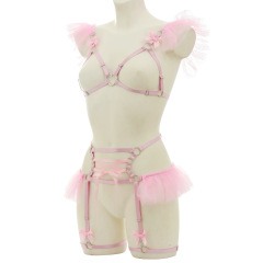 O0917+P0294--Sexy hollow two-color optional cute girly harness split set