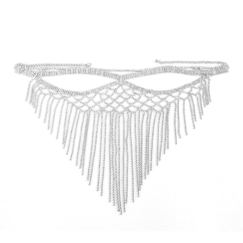 LS230601-Exaggerated rhinestone tassel mask European and American fashion masquerade accessories