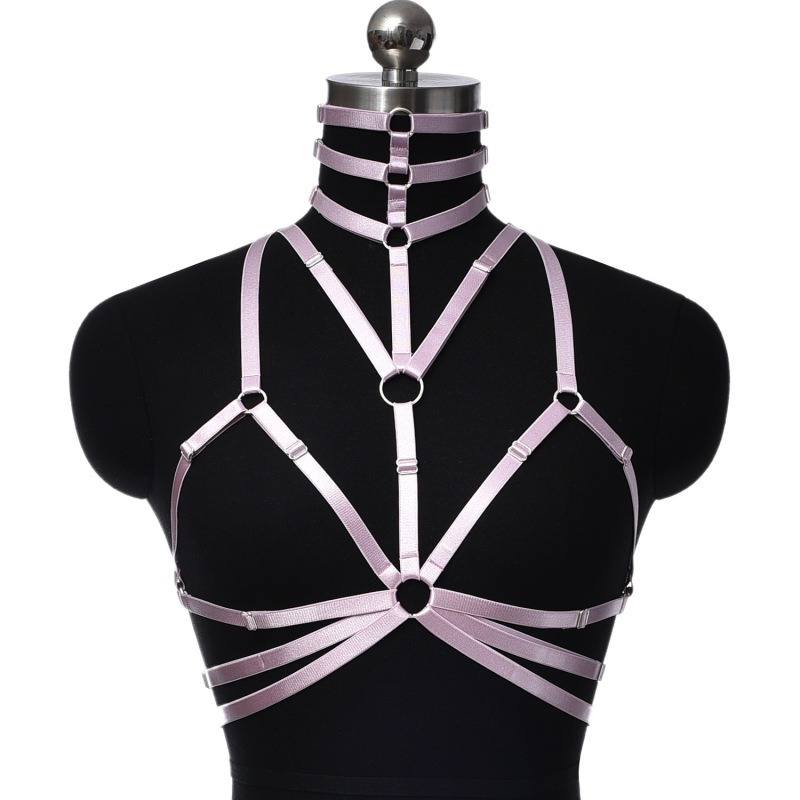 O0846-Bar dance queen sexy strappy hollow breast-exposed lingerie