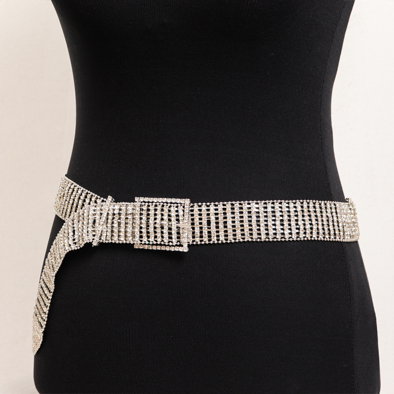 tb-21-Exaggerated hot girl diamond waist chain jewelry European and American fashionable and sexy multi-drainage diamond belt waist jewelry for women