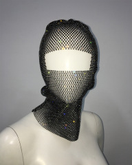 GC140w-Popular mesh flash diamond fishnet hood fashion trend music party fishnet hat
