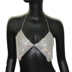 GC047-Popular women's vest halter top beach bikini shiny halter neck strap