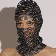 GC140w-Popular mesh flash diamond fishnet hood fashion trend music party fishnet hat