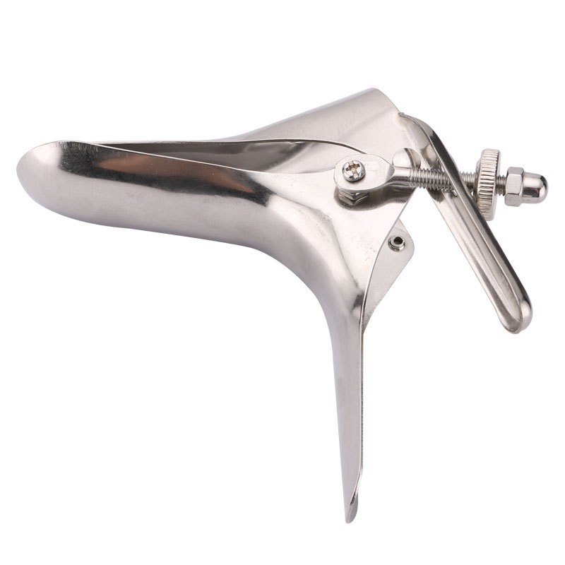 RYSM-059--Metal vaginal dilator, anal and vaginal dilator, long-handled stainless steel adult enema sex toy