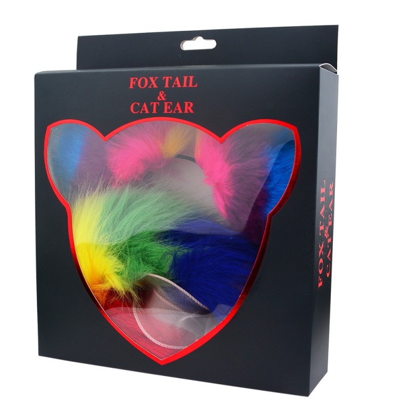 SZ023--Sexy ear hairpins, anal plugs, female utensils, sex supplies SM set, fox tail four-piece set