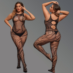 WY-86002--100kg large size sexy underwear open and easy to take off transparent black silk large size net clothing