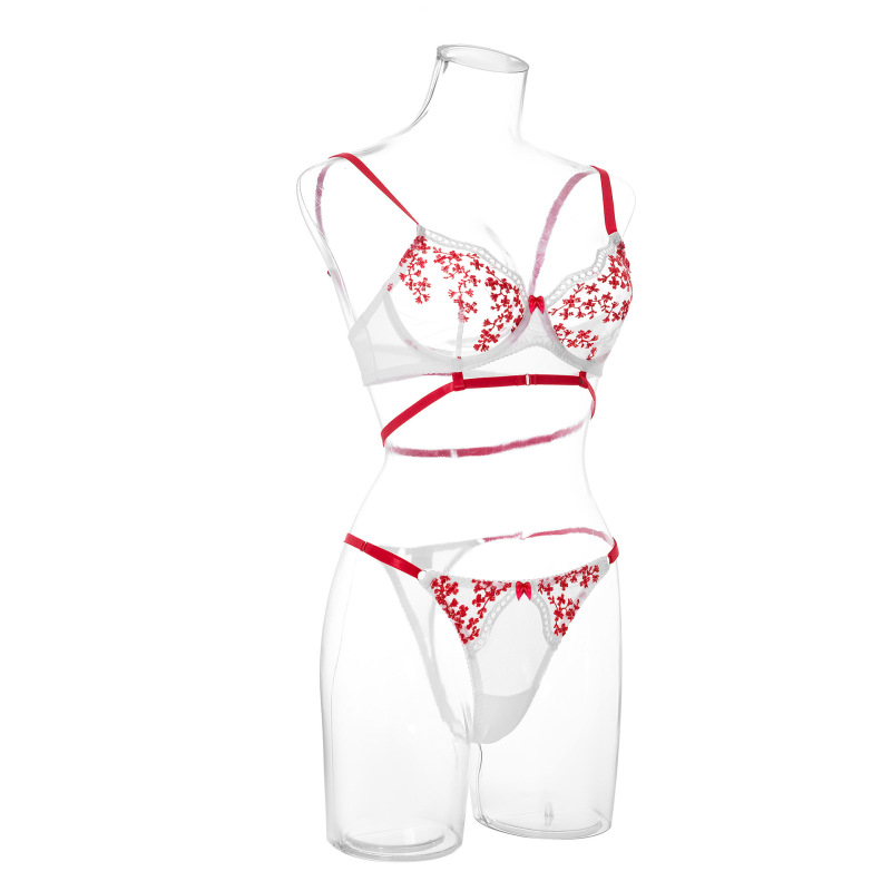 2026-Sexy Women's Floral Embroidered Underwear Bra Sexy Set