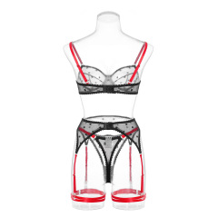 2014-Thin polka dot bra set mesh women's garter sexy underwear