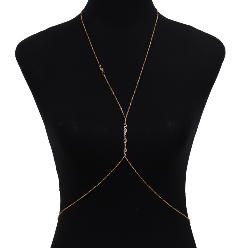 ST22446-Body chain European and American sexy exaggerated beach casual flash diamond pendant tassel alloy chest chain