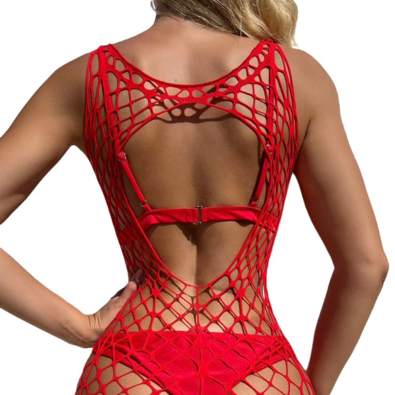 YD283-European and American style sexy net clothing, sexy and tempting hollow see-through dress, no need to take off
