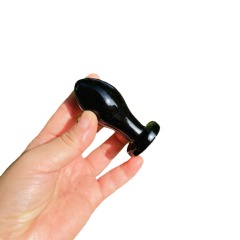 S157--Natural crystal obsidian carved and polished raw stone crystal massage stick