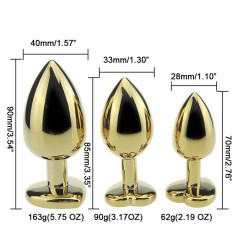 H2036--Metallic gold heart-shaped anal plug anus expansion toy sex product