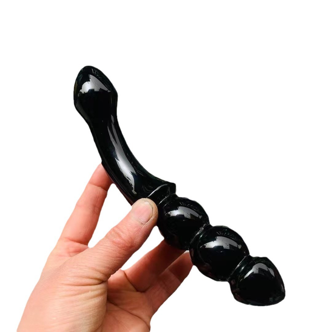 S116--Natural obsidian crystal massage stick