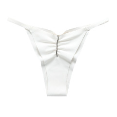 PX181--Women's pure cotton sexy large size pleated ice silk breathable sexy thin strap low waist women's briefs