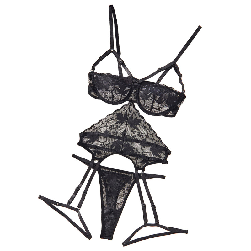 T3779U--Hot selling women's sexy hollow see-through lace body-shaping sexy lingerie set