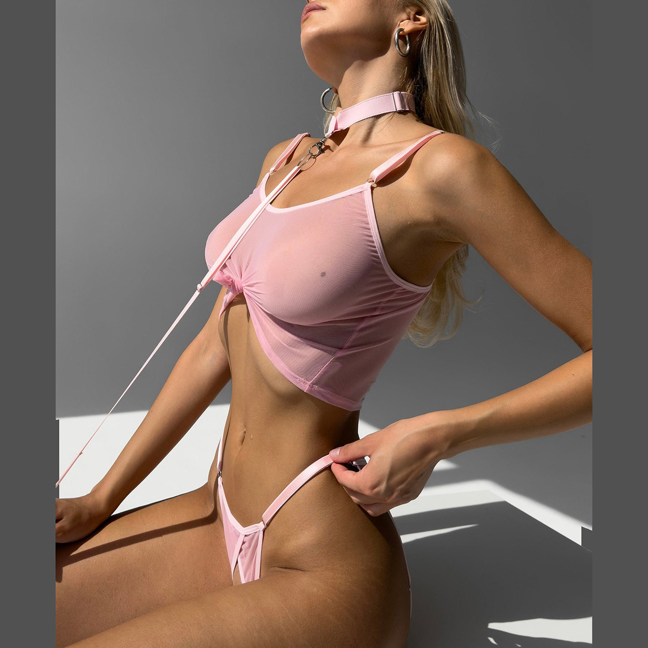 3122--Sexy open panties, strappy underwear, mesh underwear set, sexy kit