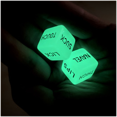 SZ01--Glow-in-the-dark fun English word dice dice thrower sieve