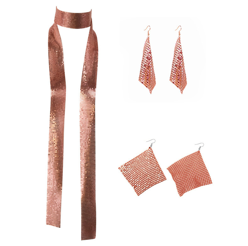 GC305--Personalized earrings geometric sequined aluminum mesh earrings ins style dress earrings square fashion earrings for women