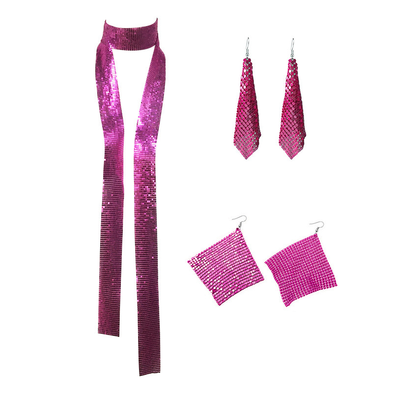 GC305--Personalized earrings geometric sequined aluminum mesh earrings ins style dress earrings square fashion earrings for women
