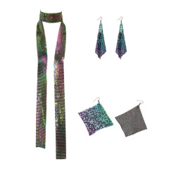 GC305--Personalized earrings geometric sequined aluminum mesh earrings ins style dress earrings square fashion earrings for women