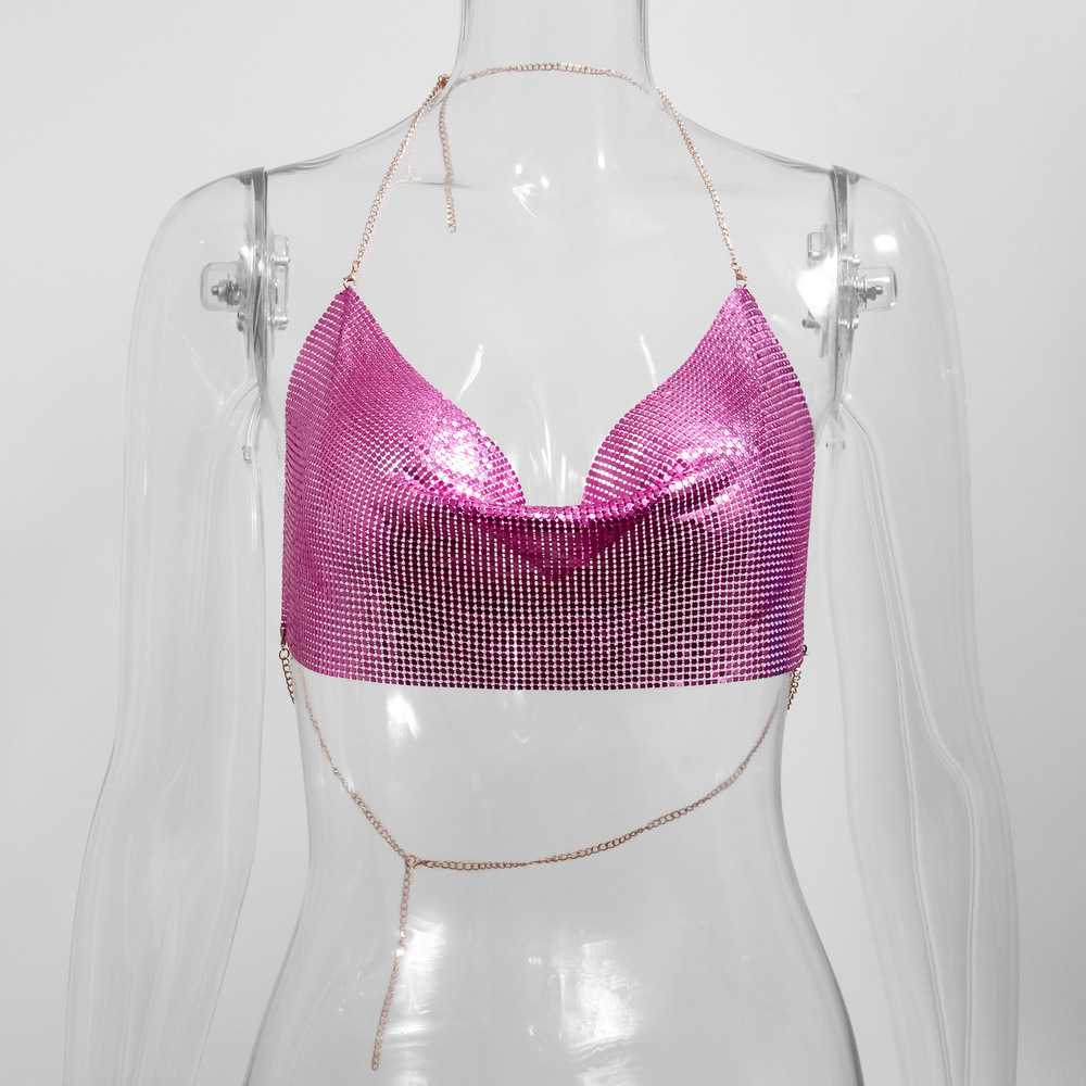 GC048--Sexy sling Amazon metal sequin sling sexy hot girl music festival outfit sequined sling for women
