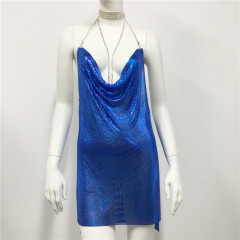 GC009--European and American clothing metallic sequin dress sexy sweet and spicy dress rhinestone suspender skirt for women