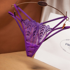 2245--Lace embroidered underwear women's sexy vacuum temptation low-waist mesh thong