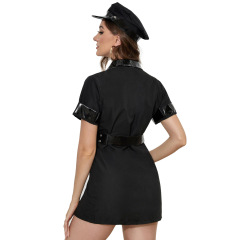 7040--Sexy Police Cosplay Policewoman Costume Game Uniform Instructor Uniform