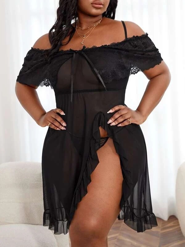 2169--Sexy Pajamas One-piece Popular Suspender PlusSize