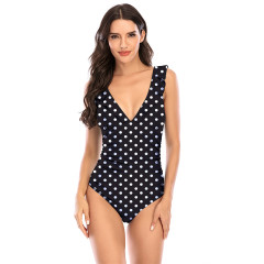 Y204--Bikini solid color flashing belly covering slimming one-piece conservative swimsuit women's bikini