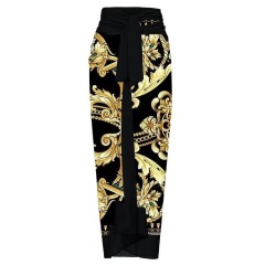 DHM24002--Double-sided retro printed mesh sun protection and light-proof gauze skirt swimsuit
