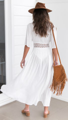 YY6018--Sexy strappy full skirt transparent beach maxi dress