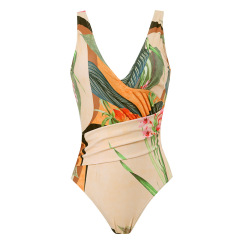 0-31--Two-piece swimsuit cross-over belly-covering printed backpack hip-revealing long skirt swimsuit