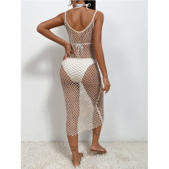 CYBK4052--Sexy women's see-through swimwear hollow mesh vacation beach skirt