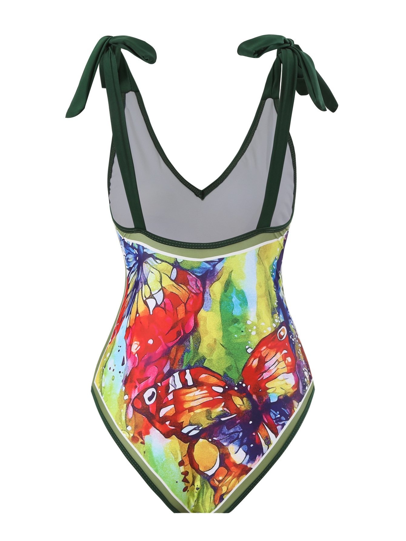 QL202402--Women's printed conservative swimsuit bikini