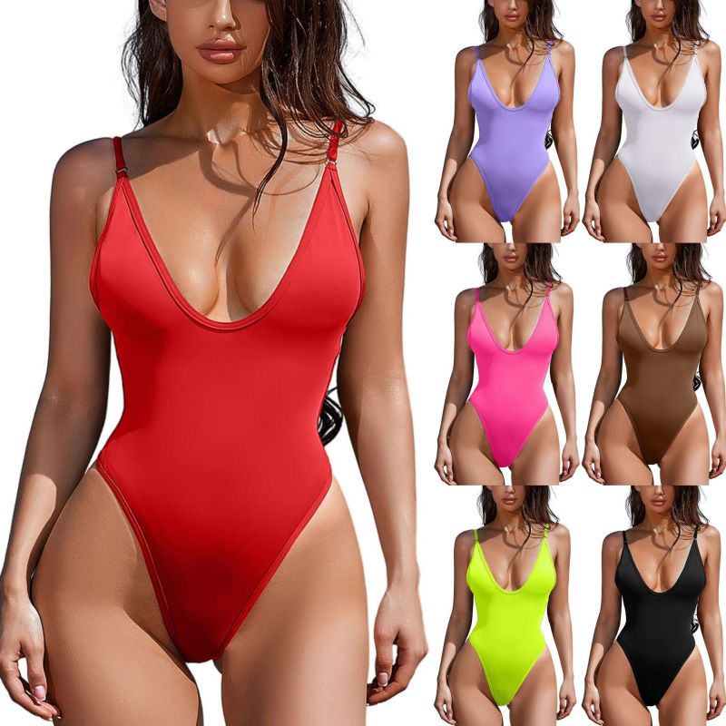 WM24009--Simple style swimsuit solid color belly covering sexy sexy bikini bikini