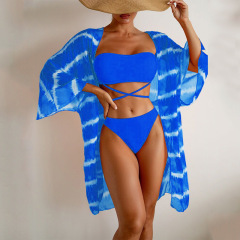 YQQ23--Swimsuit three-piece women's split bikini bikini long top sexy