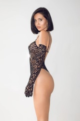 B9013--Sexy sexy jumpsuit without wire rims zebra see-through underwear nightclub hot girl set