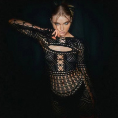 HD282--New sexy hollow see-through net clothing sexy high elastic net clothing