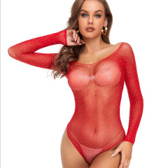 T1006-Hot model hot diamond bikini sexy lingerie dotted diamond starry net clothing uniform temptation