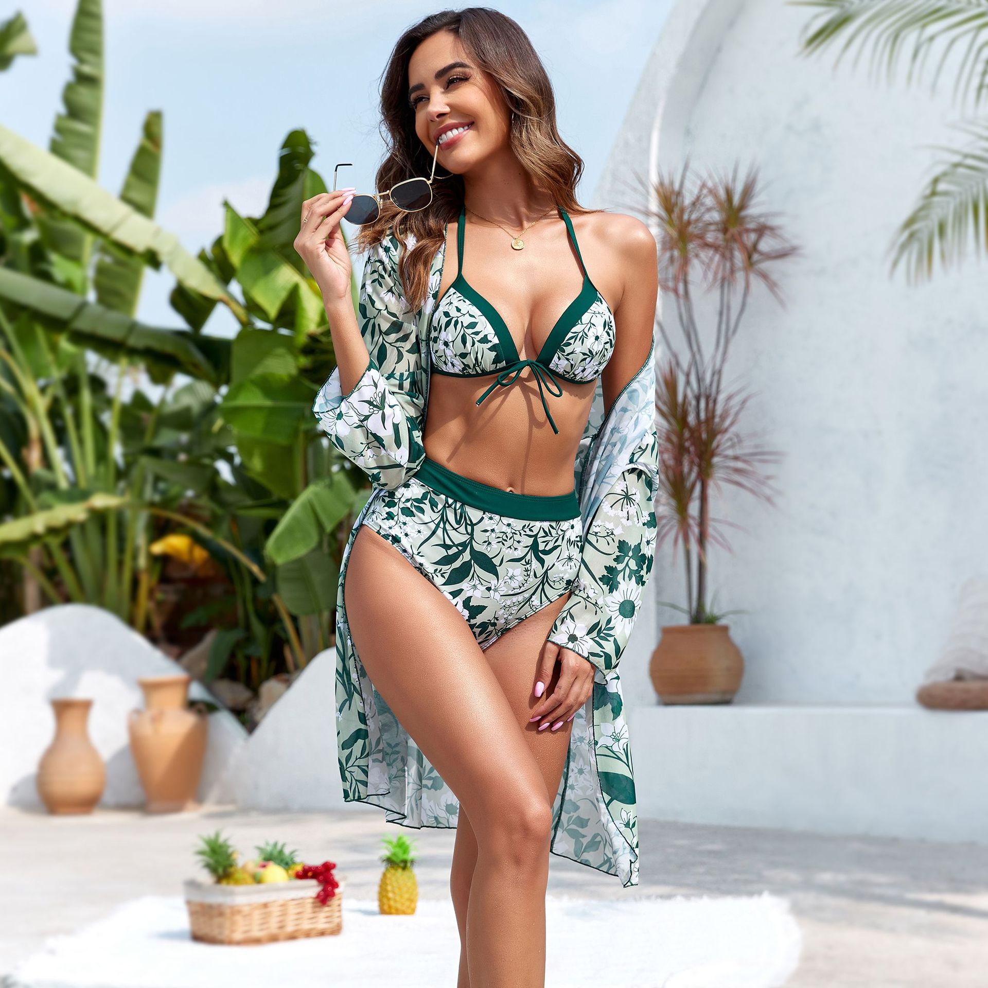 NDL2405--New bikini three piece swimsuit