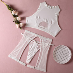 T9012S--New style no wire underwear, fashionable see-through sexy bra three-piece set