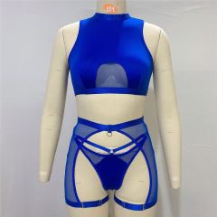 T9012S--New style no wire underwear, fashionable see-through sexy bra three-piece set