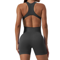 G9616--Seamless one-piece yoga wear, women's one-piece shorts, fitness yoga, beautiful back and butt lift