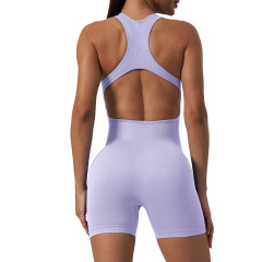 G9616--Seamless one-piece yoga wear, women's one-piece shorts, fitness yoga, beautiful back and butt lift